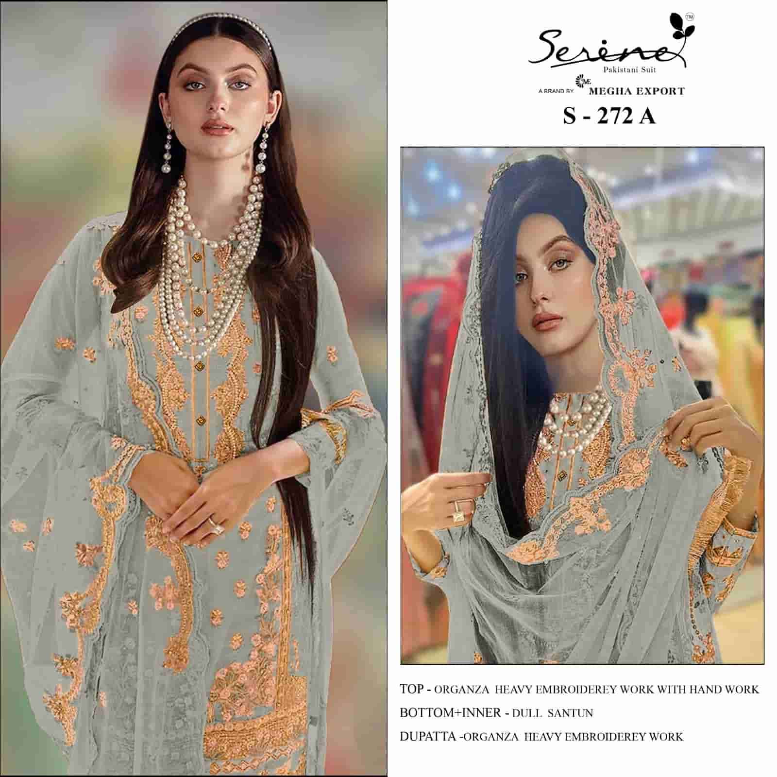 Serine Heavy Embroidered Organza Pakistani Suit view 2