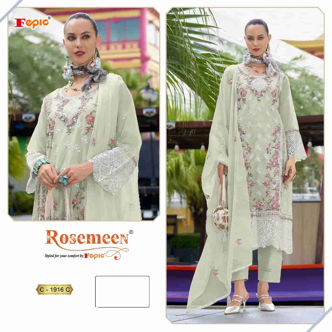 Fepic C 1916 C Exclusive Heavy Embroidered Style Pakistani Organza Suit Collection