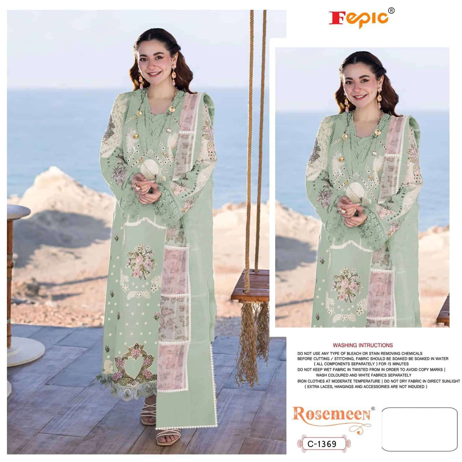 Fepic C 1369 Colors Unstitched Cotton Embroidered Dress Series view 2