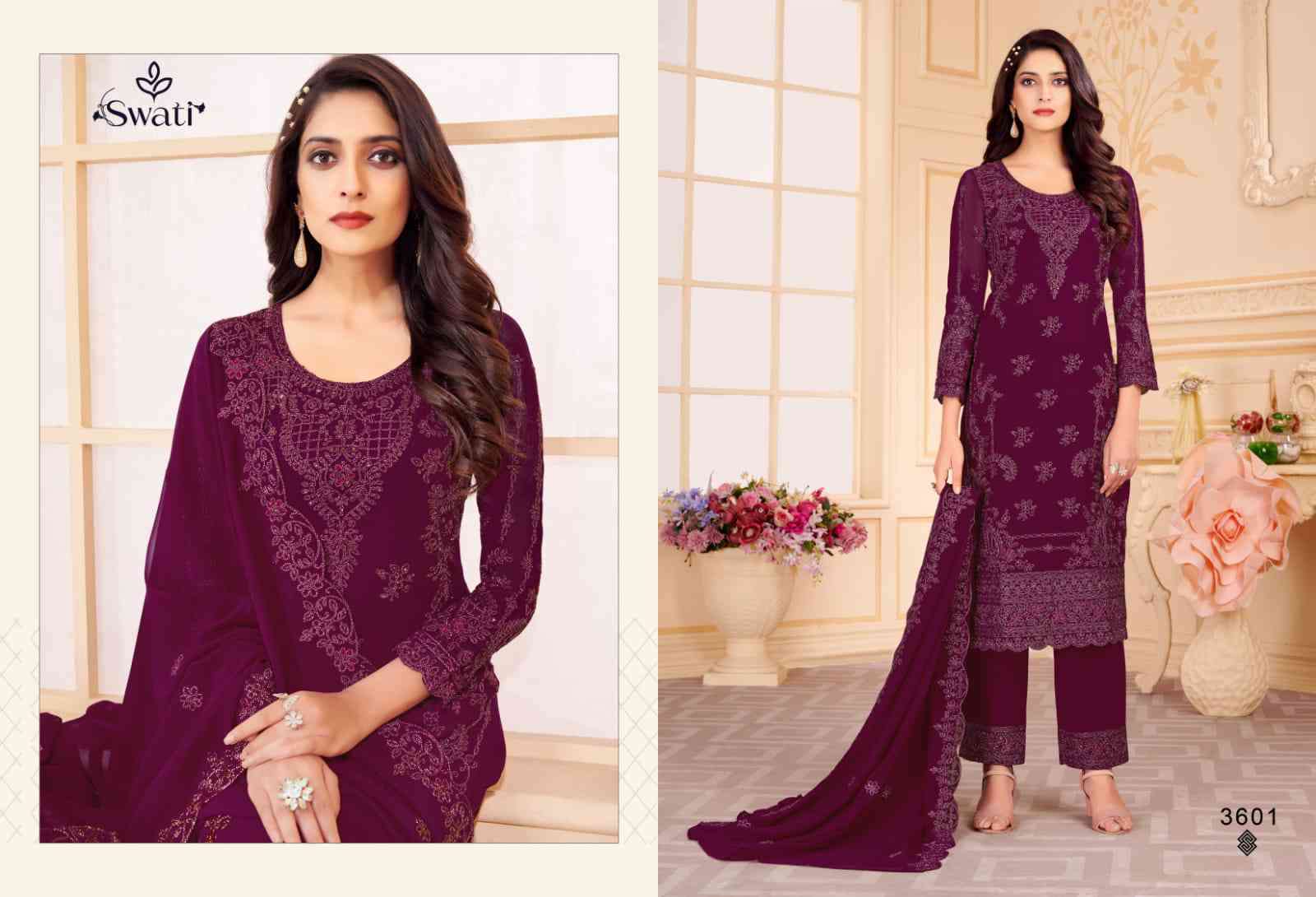 Swagat Swati 3601 To 3607 Designer Straight Suit New Collection view 5