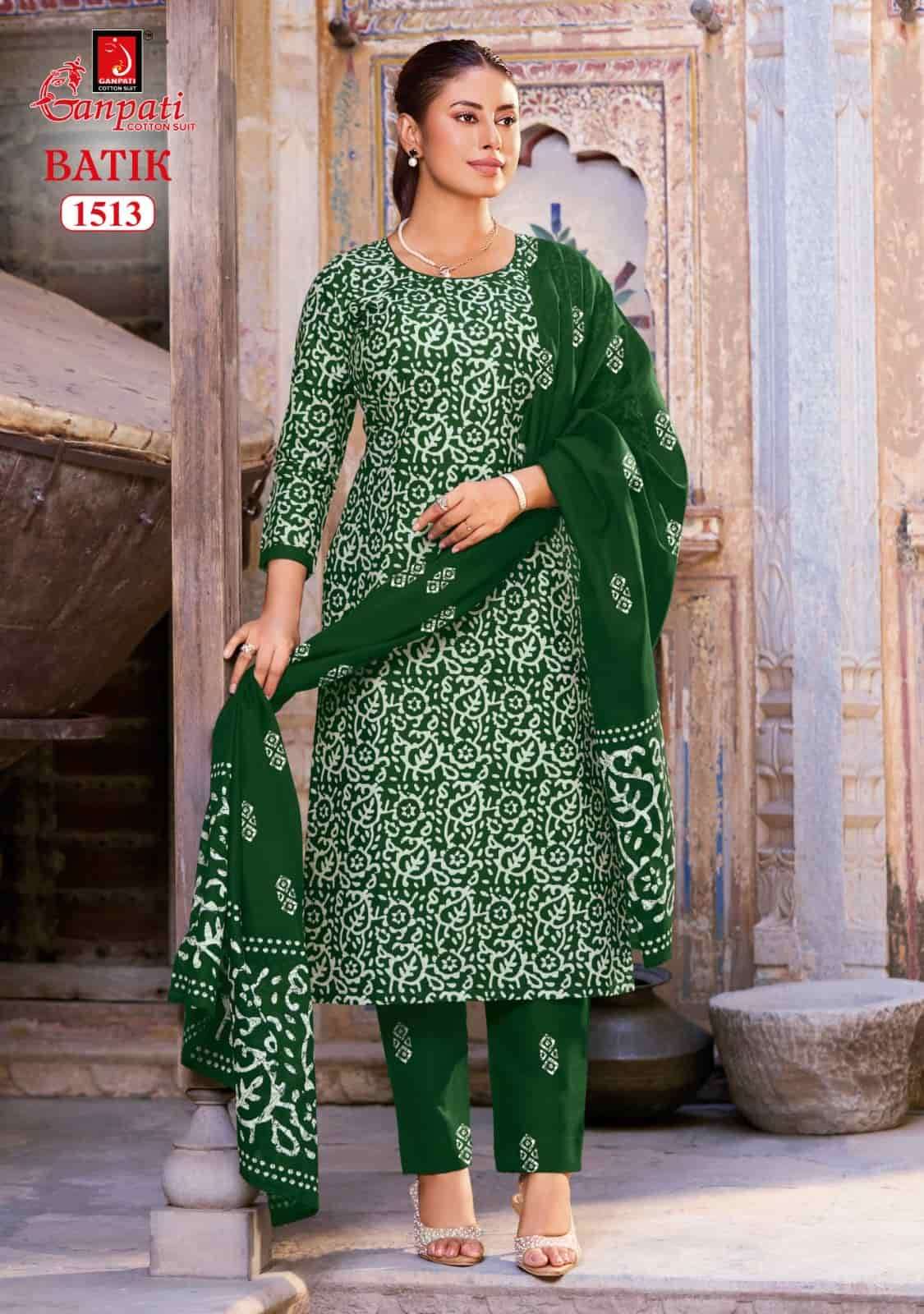 Ganpati Batik With Pant Vol 15 Unstitch Cotton Ladies Dress view 17