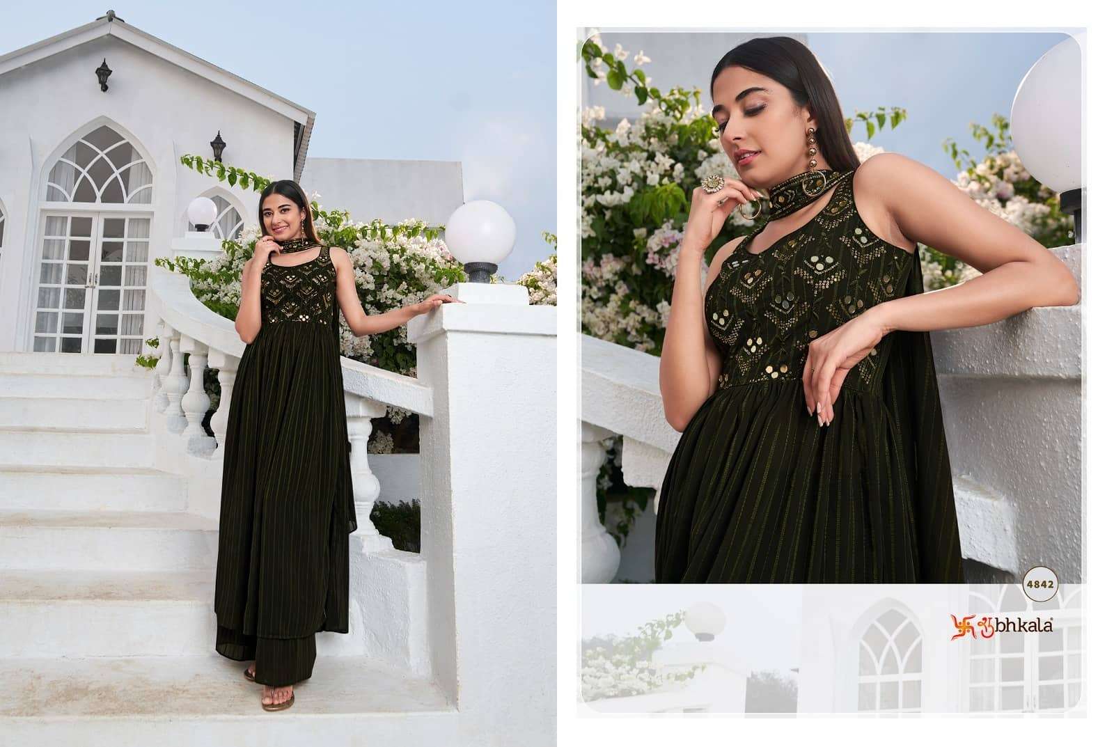 Shubhkala Flory Festive Palazzo Dress view 5