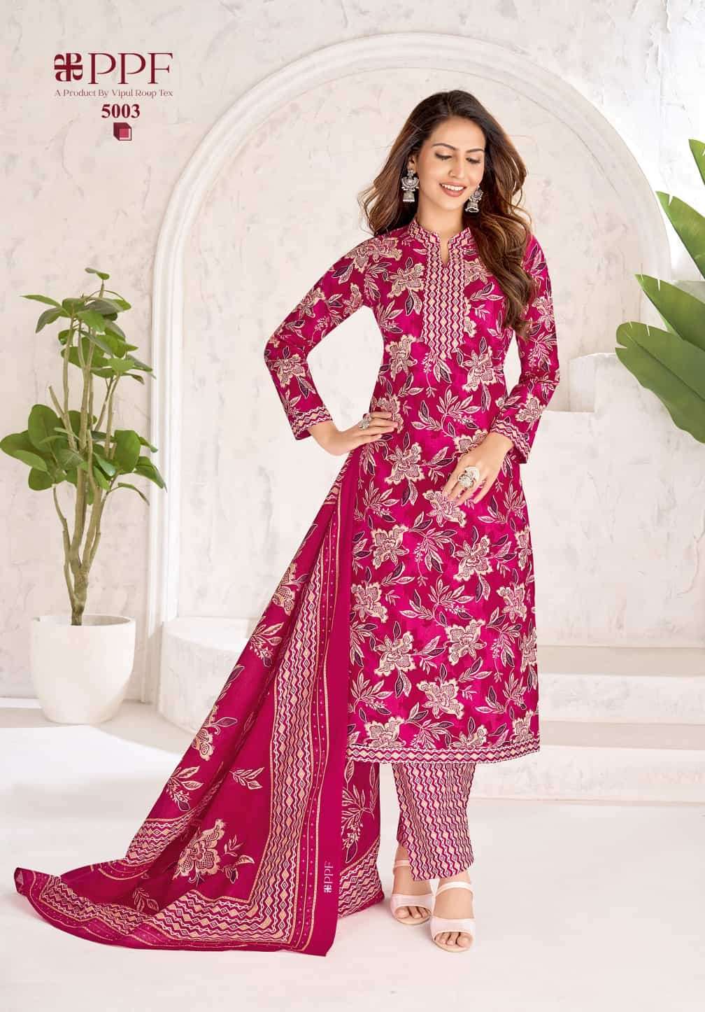 Ppf Poshak Vol 5 Pure Cotton Unstitch Salwar Suit Exporters view 4