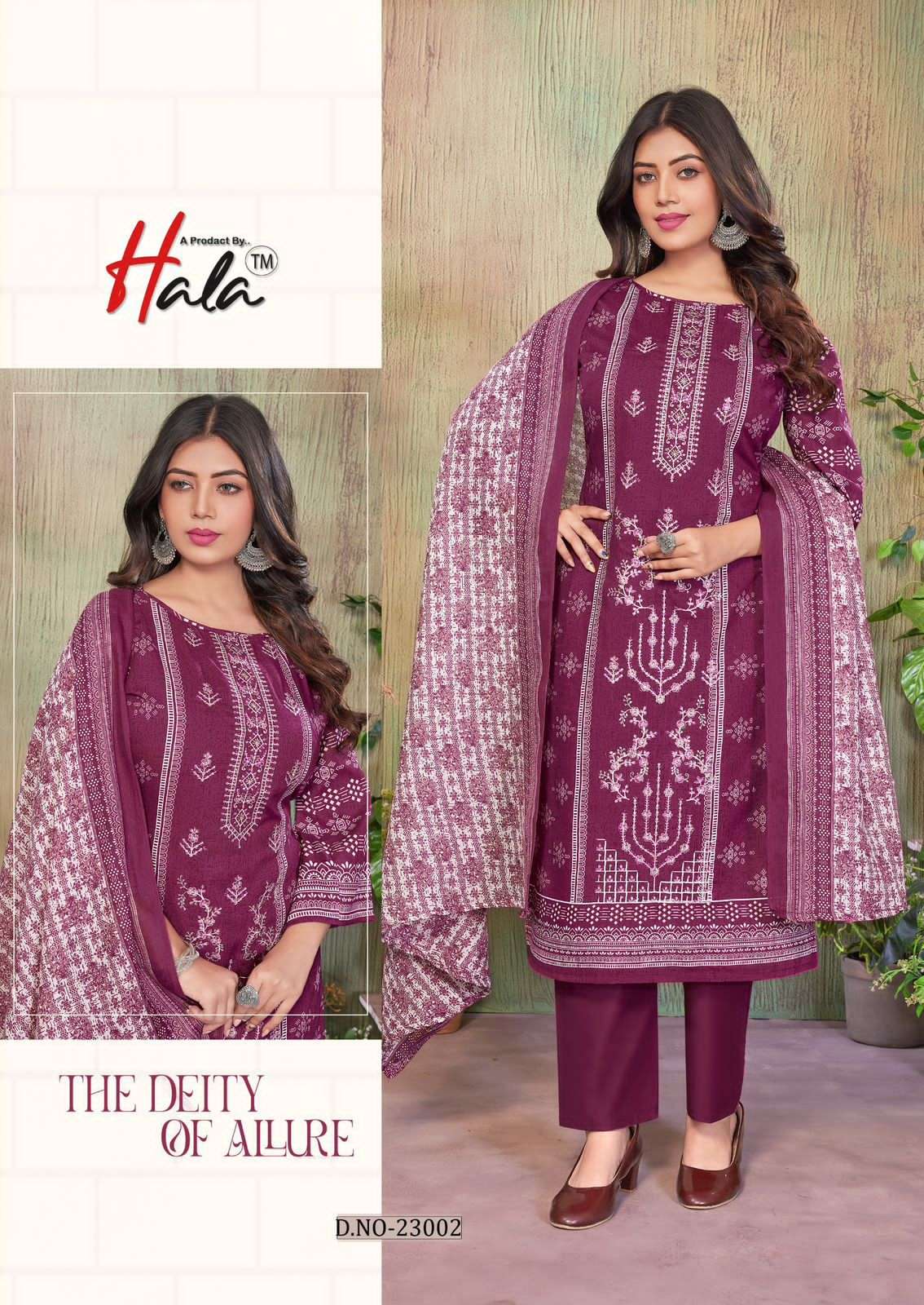 Hala Bin Saeed Vol 23 Unstitch Cotton Ladies Dress view 6