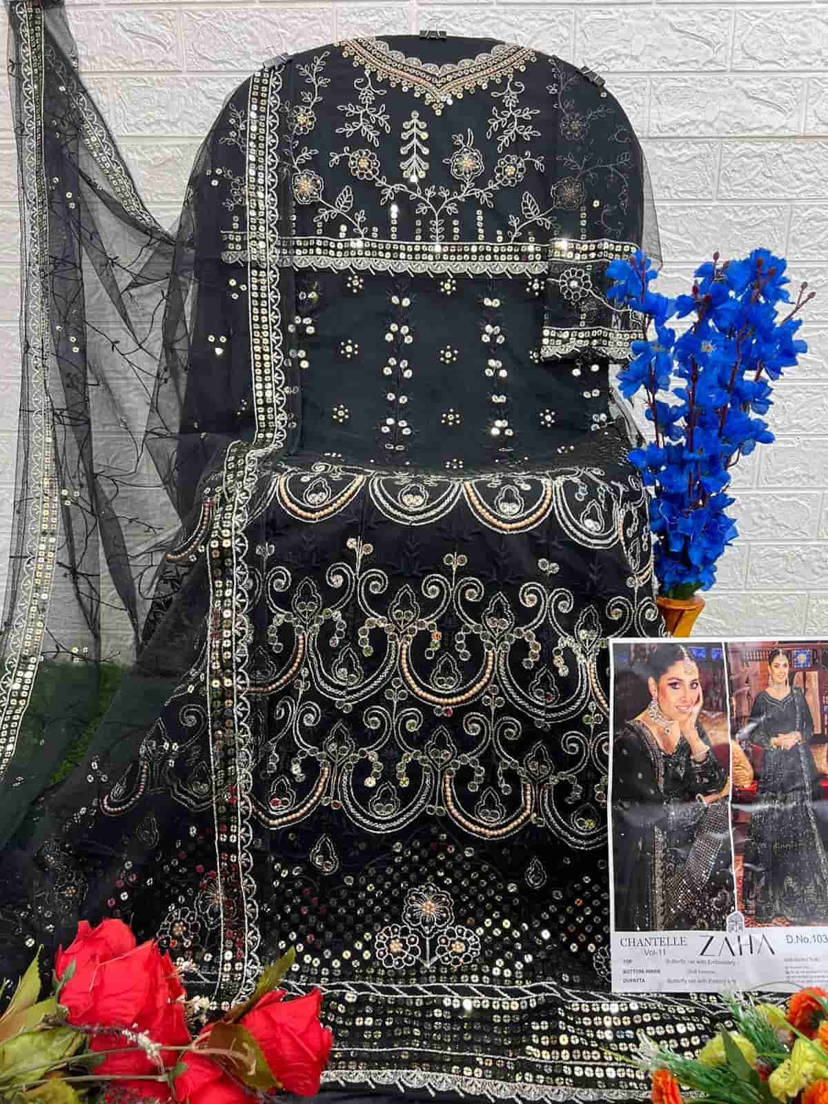 Zaha 10359 B Exclusive Heavy Designer Style Pakistani Suit Collection view 3