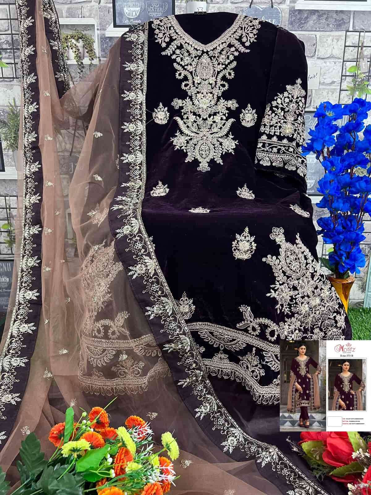 Motifz 373 Colora Pakistani Style Designer Velvet Salwar Suit view 6