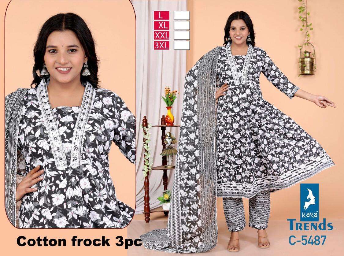 Kaya Trends Anarkali Pattern Readymade 3 Piece Set Designs view 4