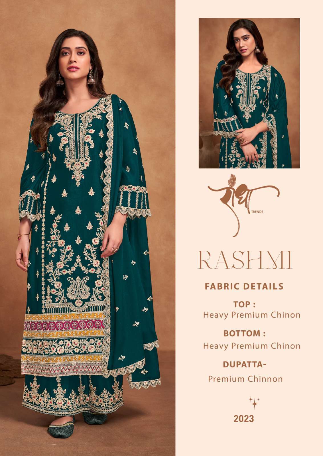 Radha Trendz Rashmi Designer Straight Palazzo Dress Readymade Collection view 7