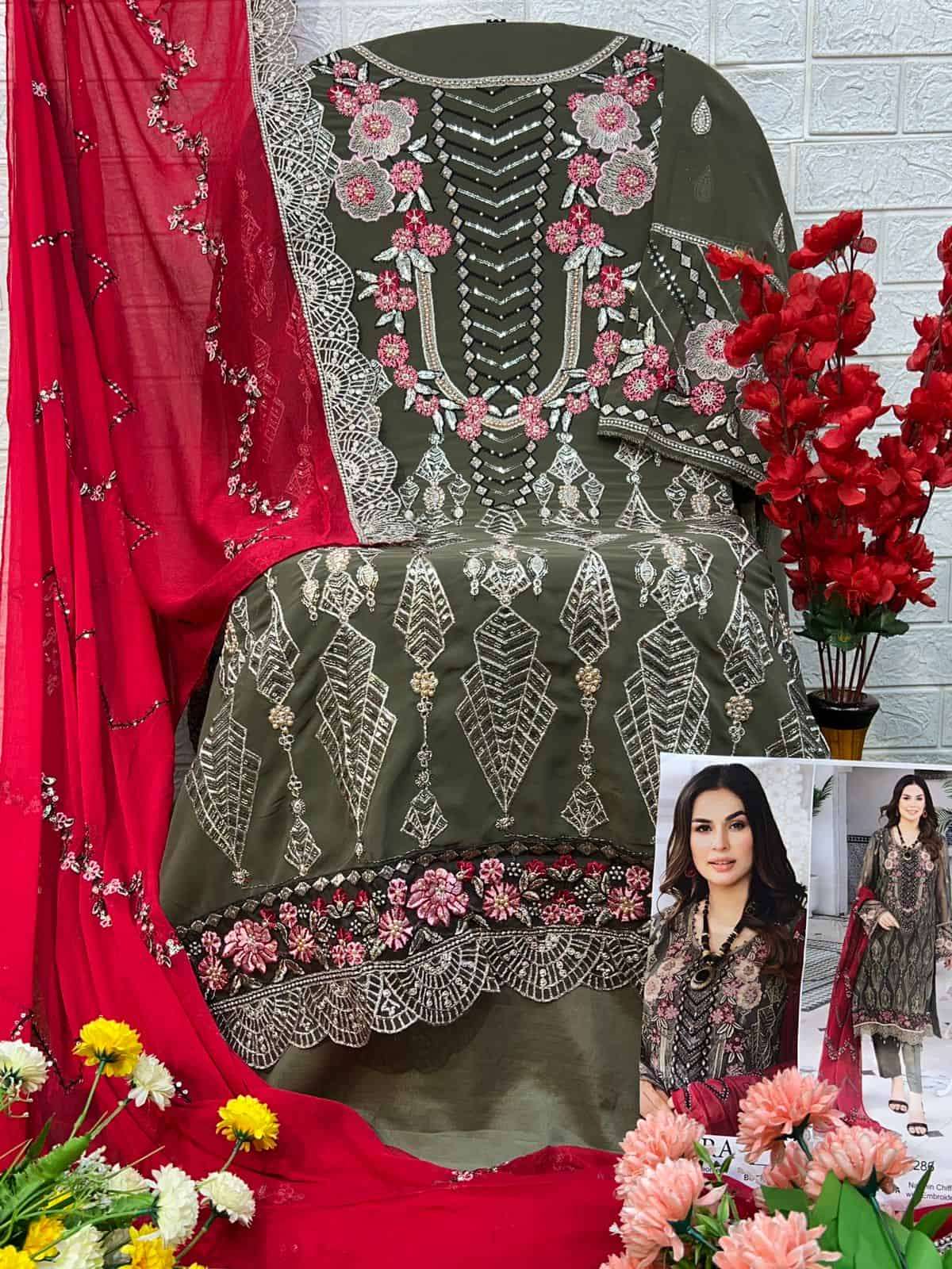 Zaha 10286 Party Wear Style Designer Georgette Dress Ensemble view 2
