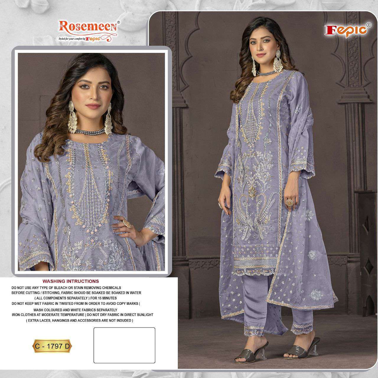 Fepic C 1797 Colors Rosemeen Pakistani Salwar Suit Catalog Exporters view 3