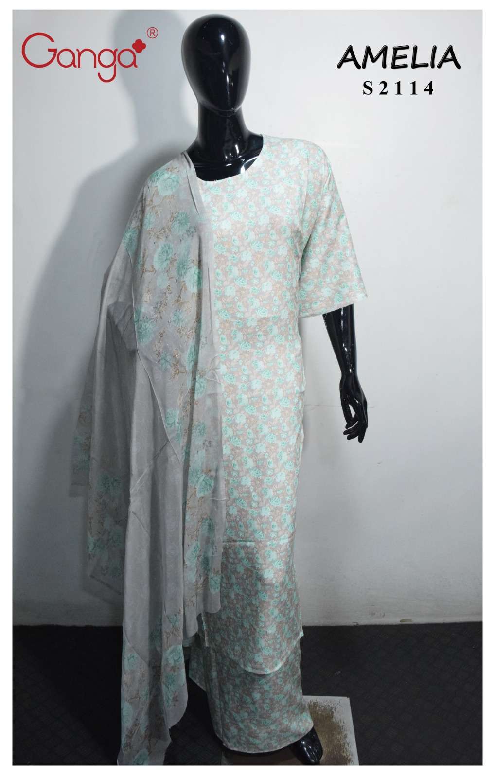 Ganga Amelia 2114 Digital Print Branded Winter Collection Dress