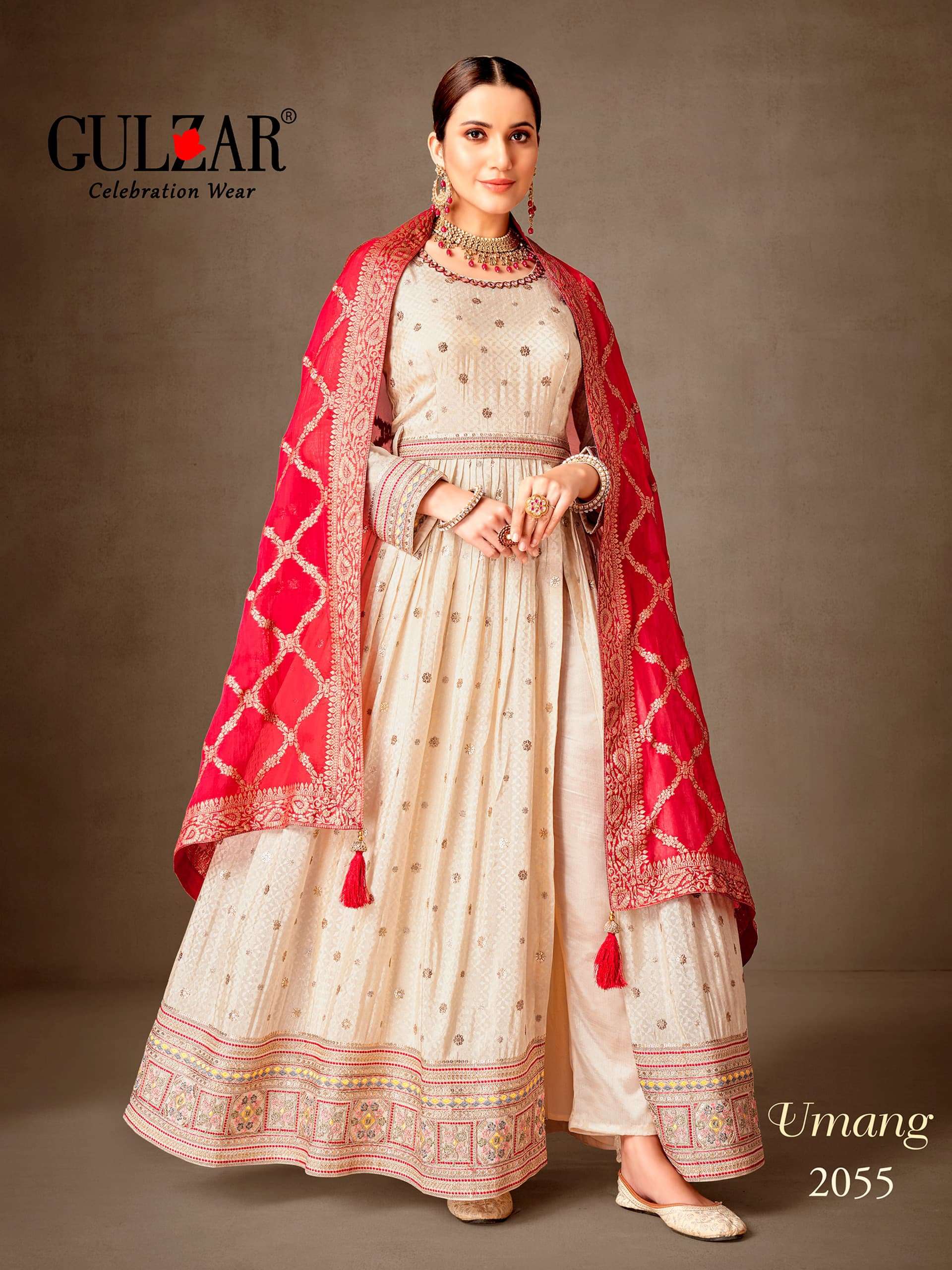 Gulzar Umang 2055 To 2057 Latest Designer 3 Piece Set Wedding Collection view 2