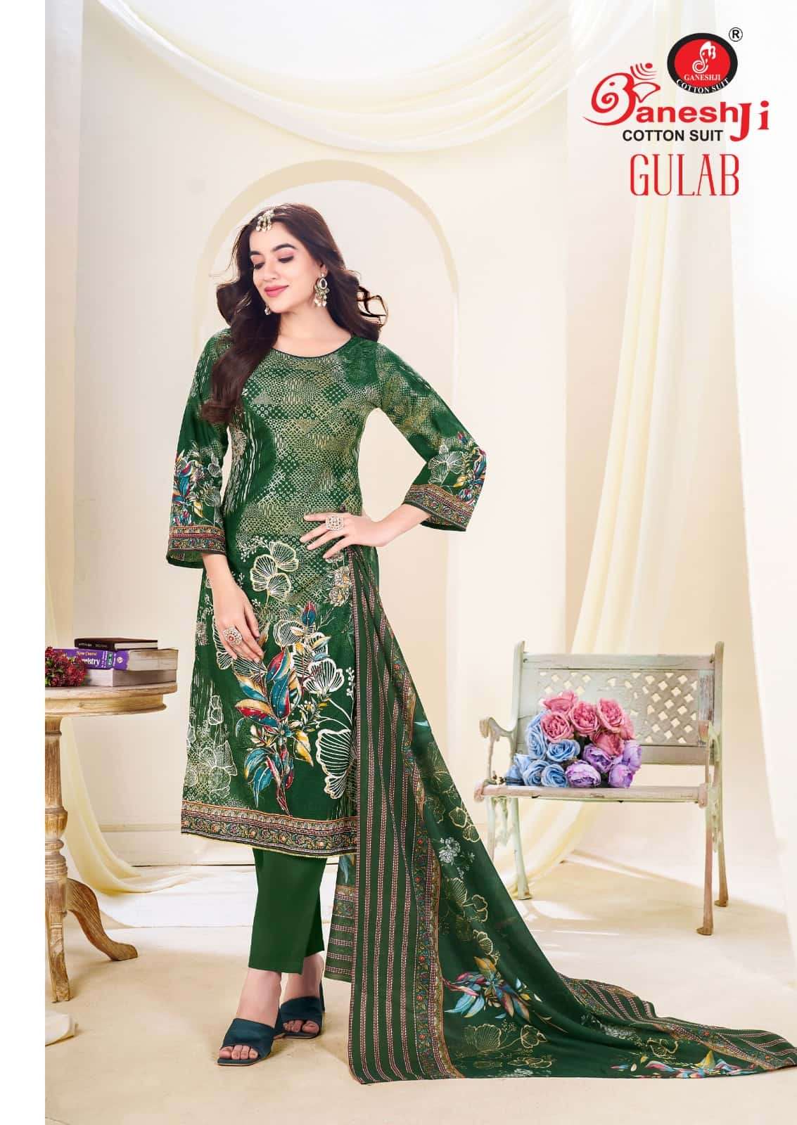 Ganeshji Gulab Vol 1 Unstitch Cotton Ladies Dress Catalog view 7