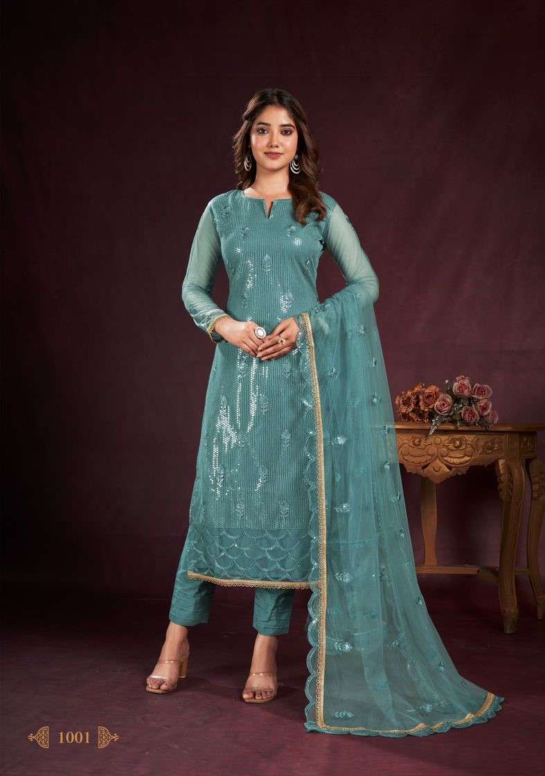 Narayani Fashion Afiyah 1001 To 1005 Designer Net Wedding Wear Dress New Designs view 2
