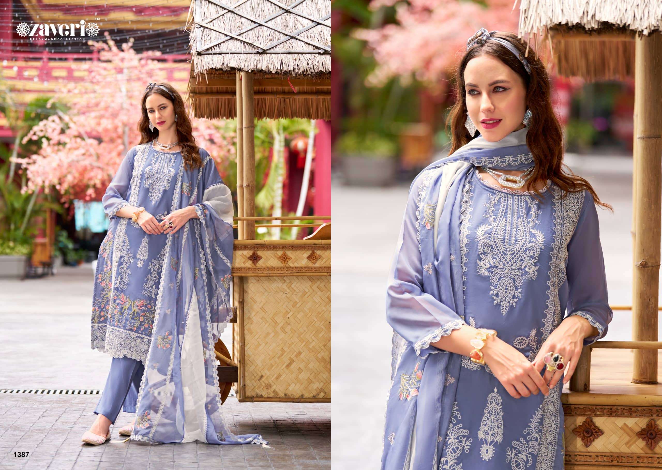 Zaveri Nutan Fancy Organza Suit Readymade Collection view 2