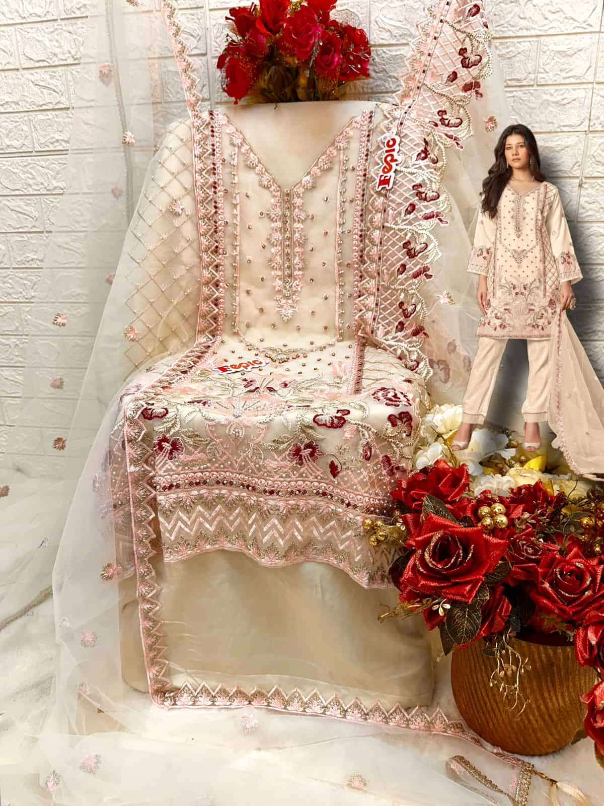 Fepic Rosemeen Organza Designer Party Wear Suit view 7