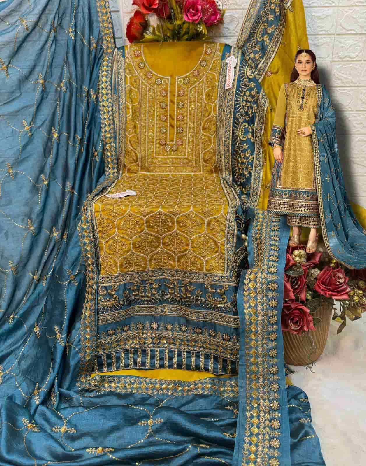Fepic C 1710 B Pakistani Designer Silk Embroidered Suit Exporter view 2