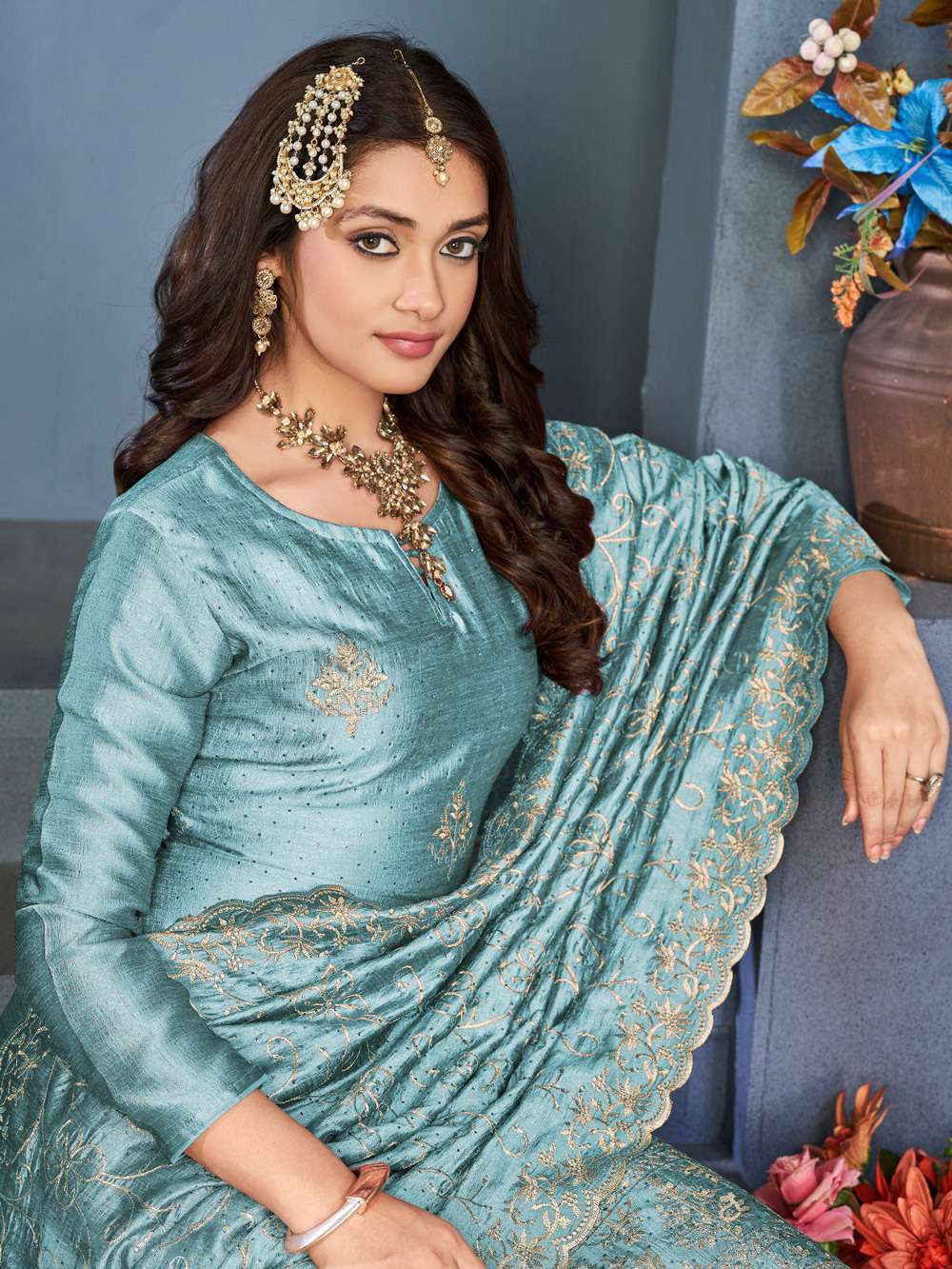 Alfaaz Dista Exclusive Work Festive Wear Straight Suit view 8