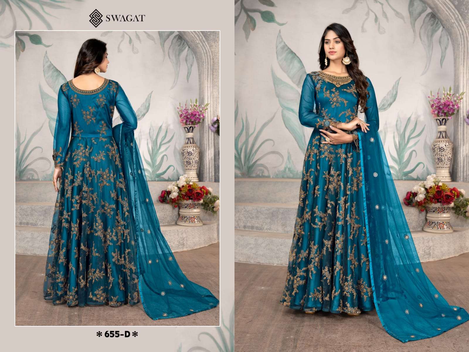 Swagat 655 Colors Heavy Designer Wedding Wear Gown view 3