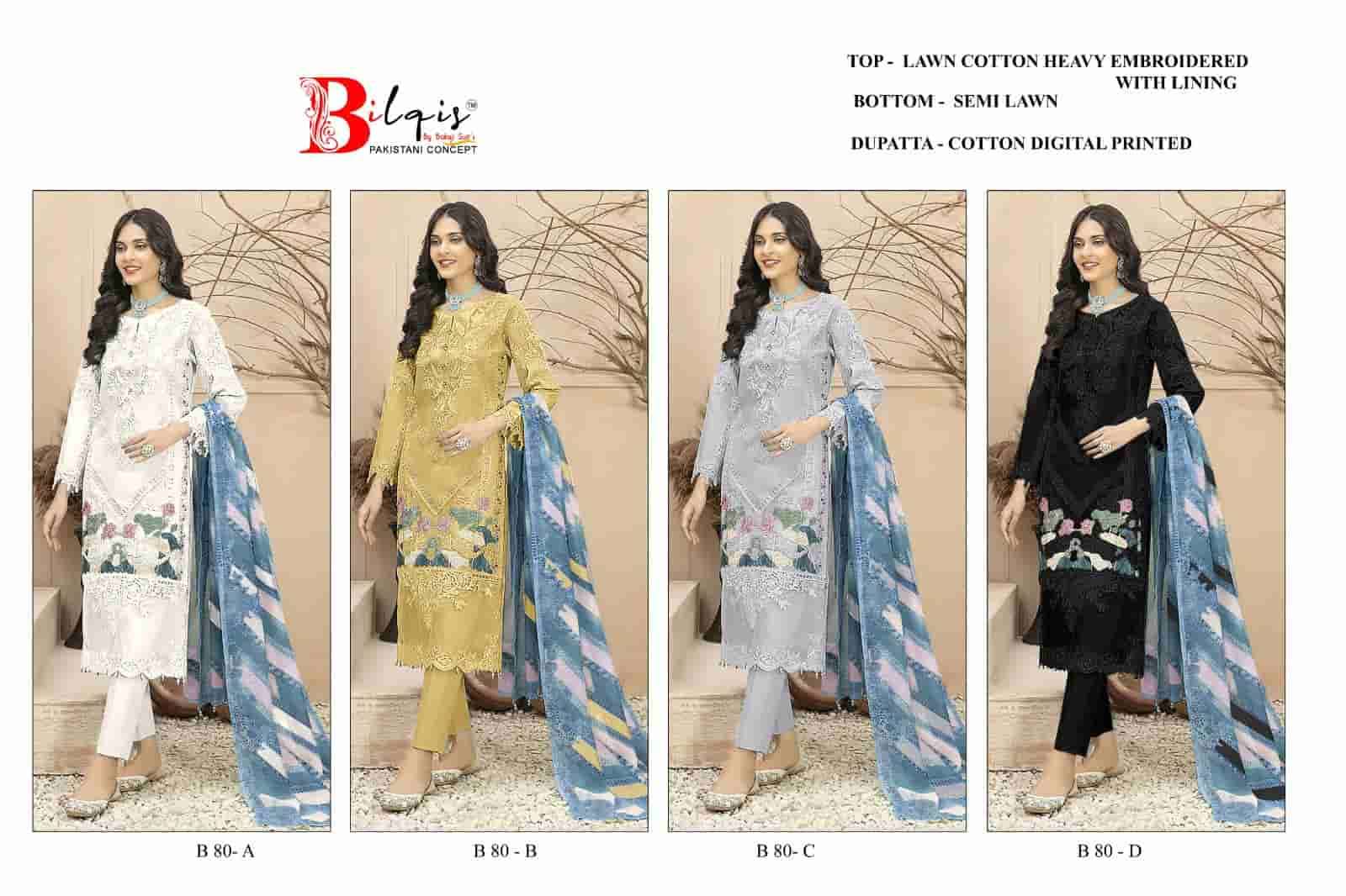 Bilqish B 80 Colors Pakistani Designer Cotton Embroidered salwar Suit Exporter view 5