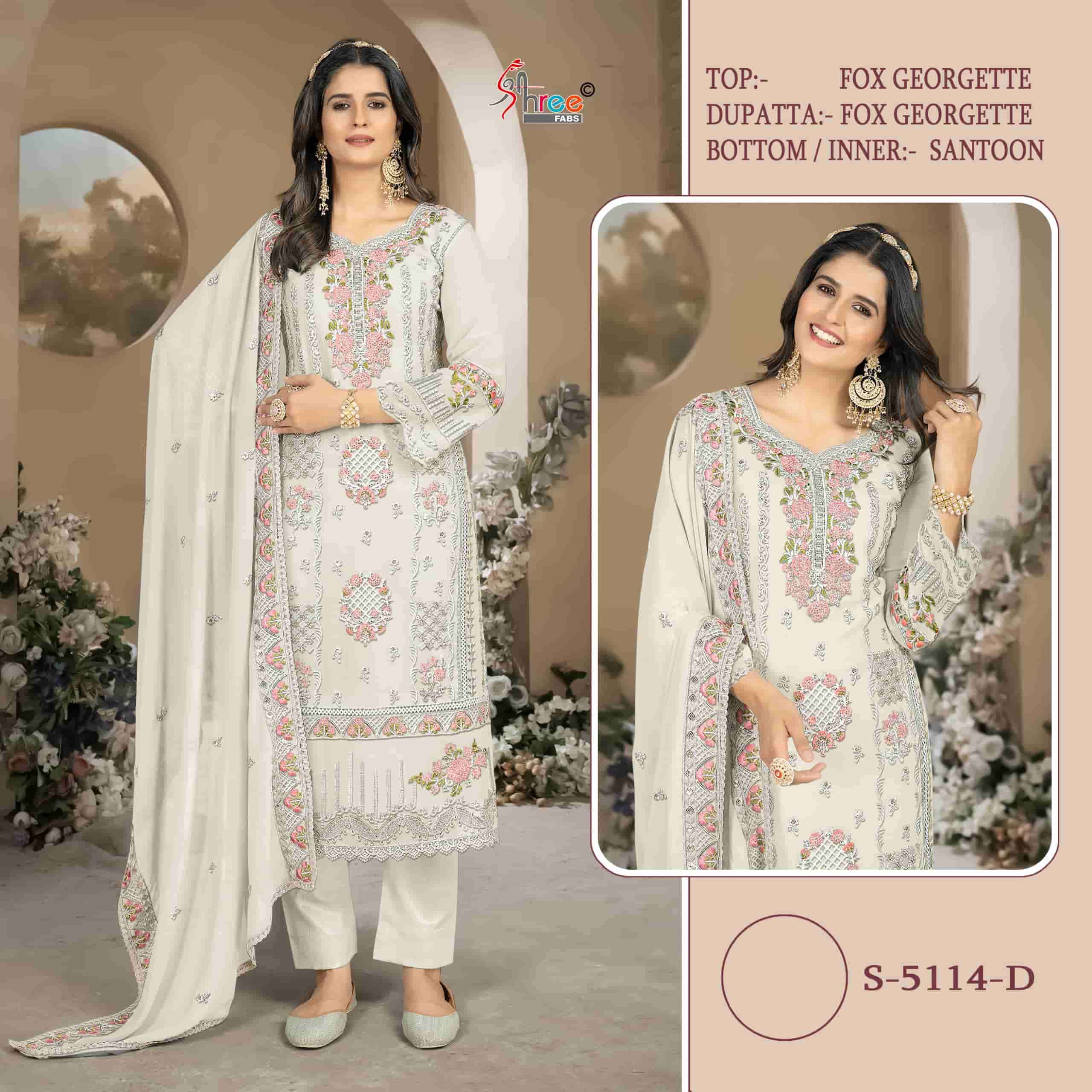 Shree Fabs S 5114 D Pakistani Designer Georgette Embroidered Suit Ensemble