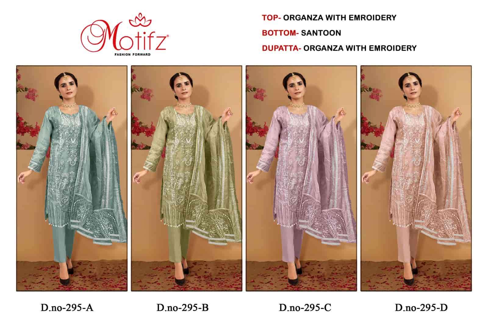 Motifz 295 Colors Pakistani Festive Wear Style Organza Suit Wholesalers view 4