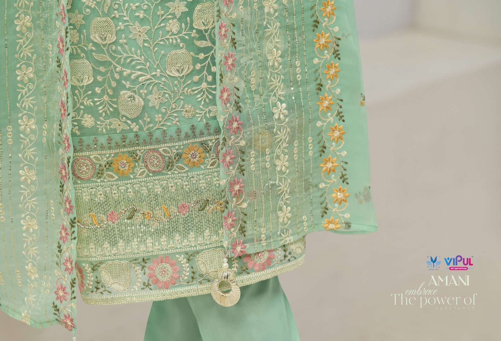 Vipul Fashion Amani 5981 To 5986 Designer Organza Partywear Suit view 3