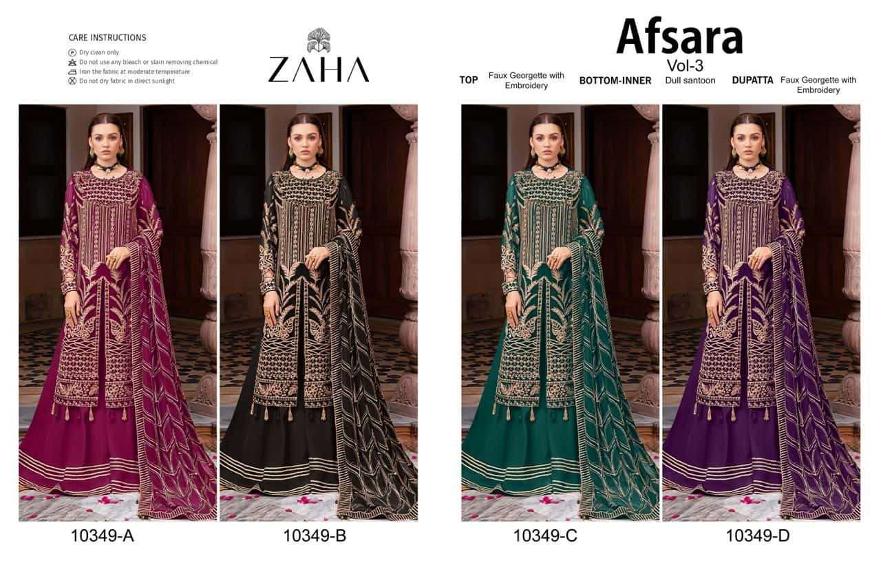 Zaha Afsara Vol 3 10349 Colors Pakistani Festive Wear Style Salwar Suit Wholesalers view 5