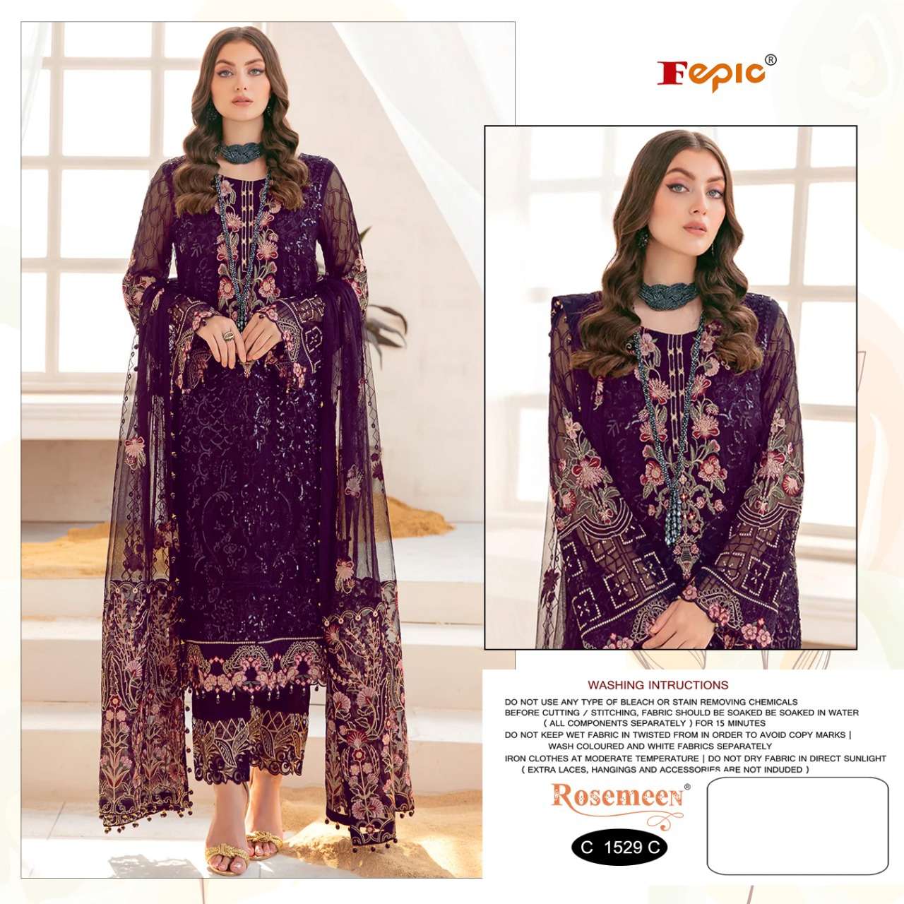 Fepic C 1529 Colors Partywear Designer Pakistani Salwar Suit Catalog Exporter view 5