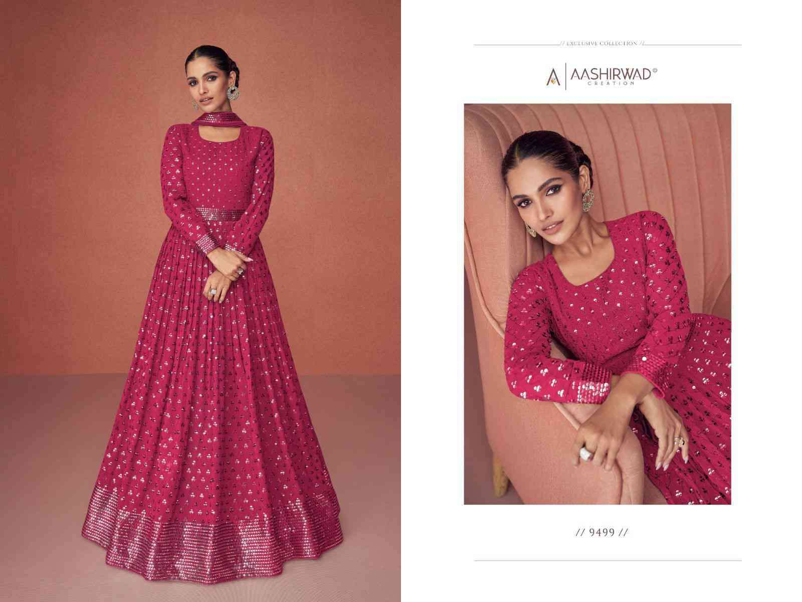 Aashirwad Gulkand Season Diamond Party Wear Designer Gown view 3