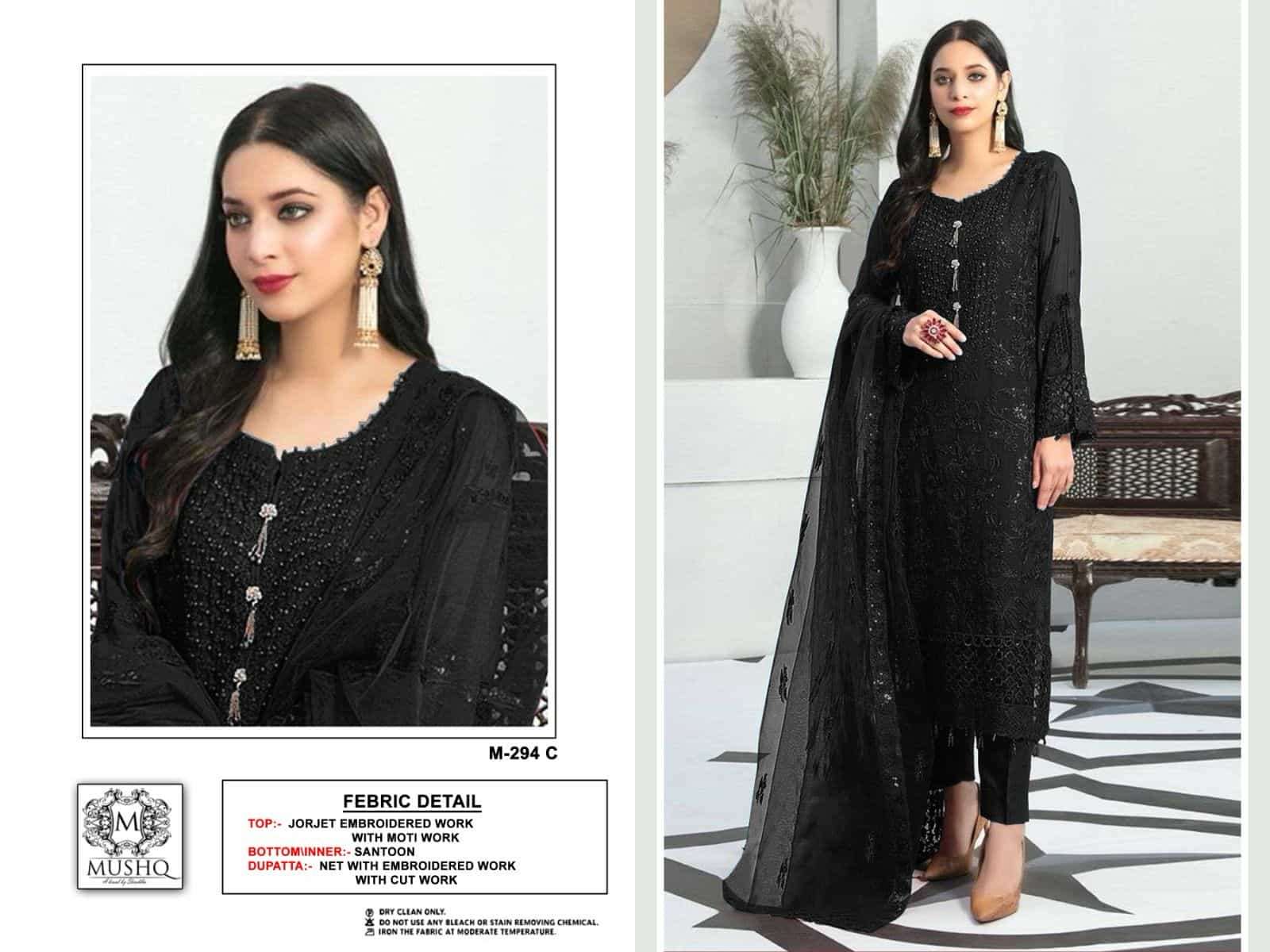Mushq M 294 Colors Pakistani Latest New Designer Party Wear Suit Wholesalers view 2