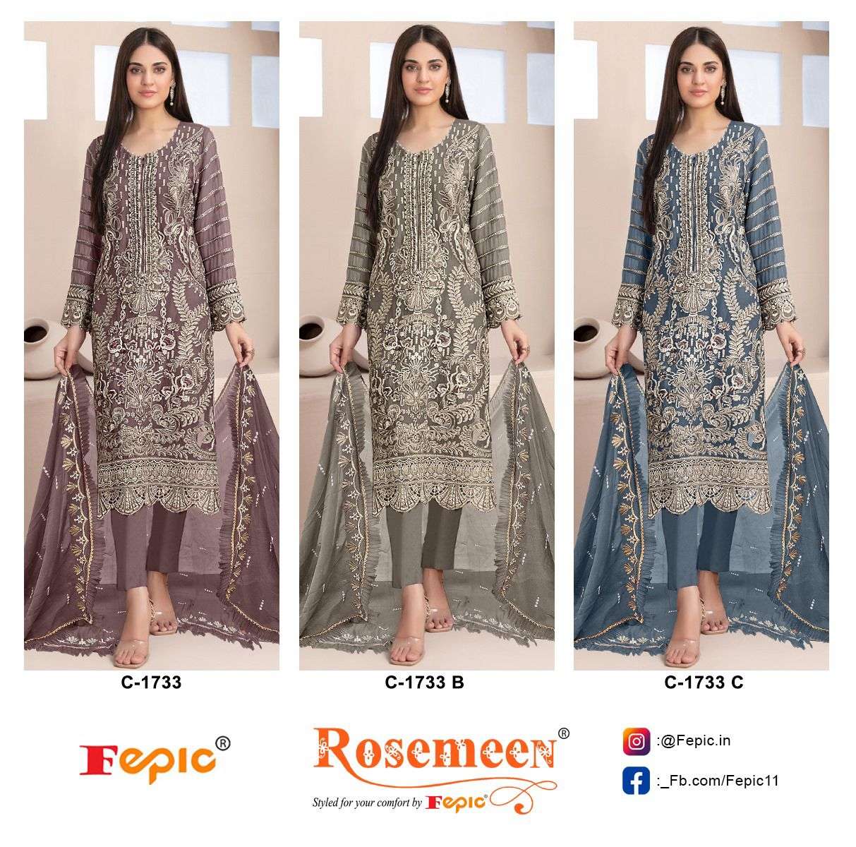 Fepic C 1733 Colors Pakistani Suit view 4