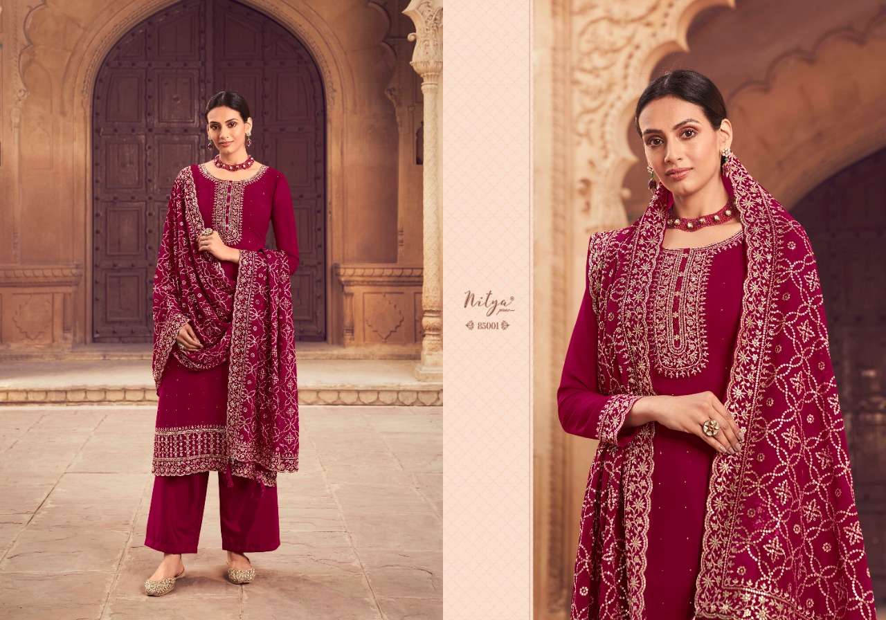 LT Fabrics nitya Vol 185 Party Wear georgette Straight Suit Collection view 2