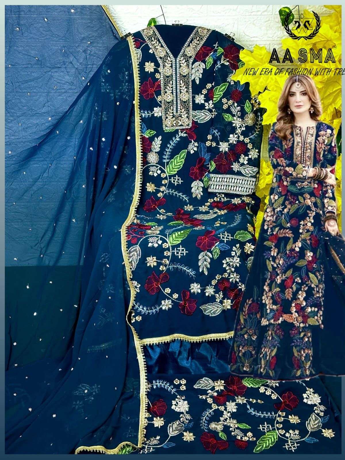 Aasma 202 D Pakistani Festive Wear Style Designer Georgette Suit Exporter view 2