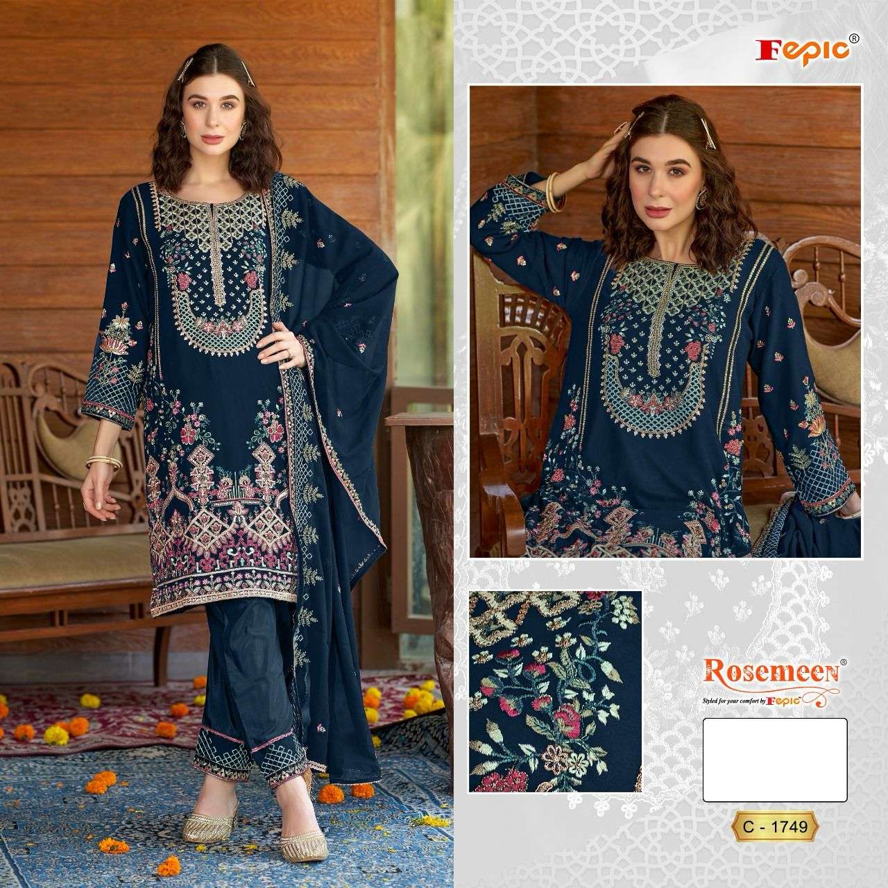 Fepic C 1749 Colors Rosemeen Pakistani Designer Dress view 9