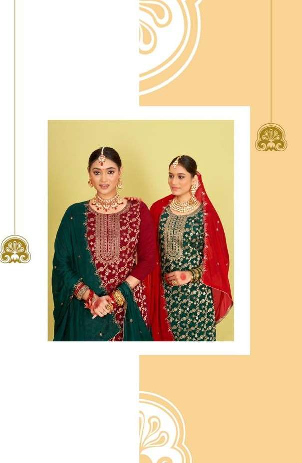 Naari Karvi Fancy Work Maslin Jacquard Festive Collection Dress view 3