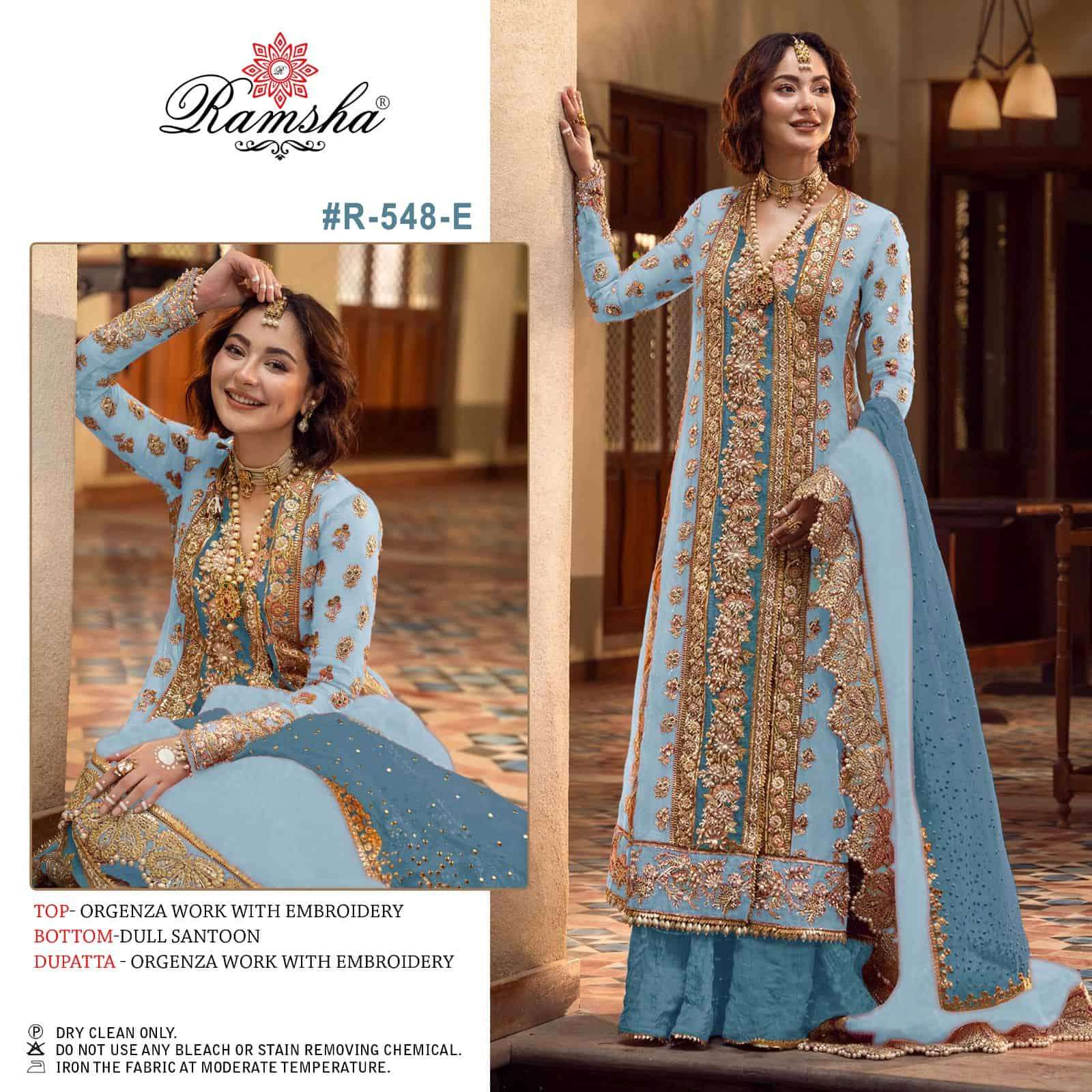 Ramsha R 548 Colors Party Wear Style Designer New Pakistani Suit Wholasaler view 3