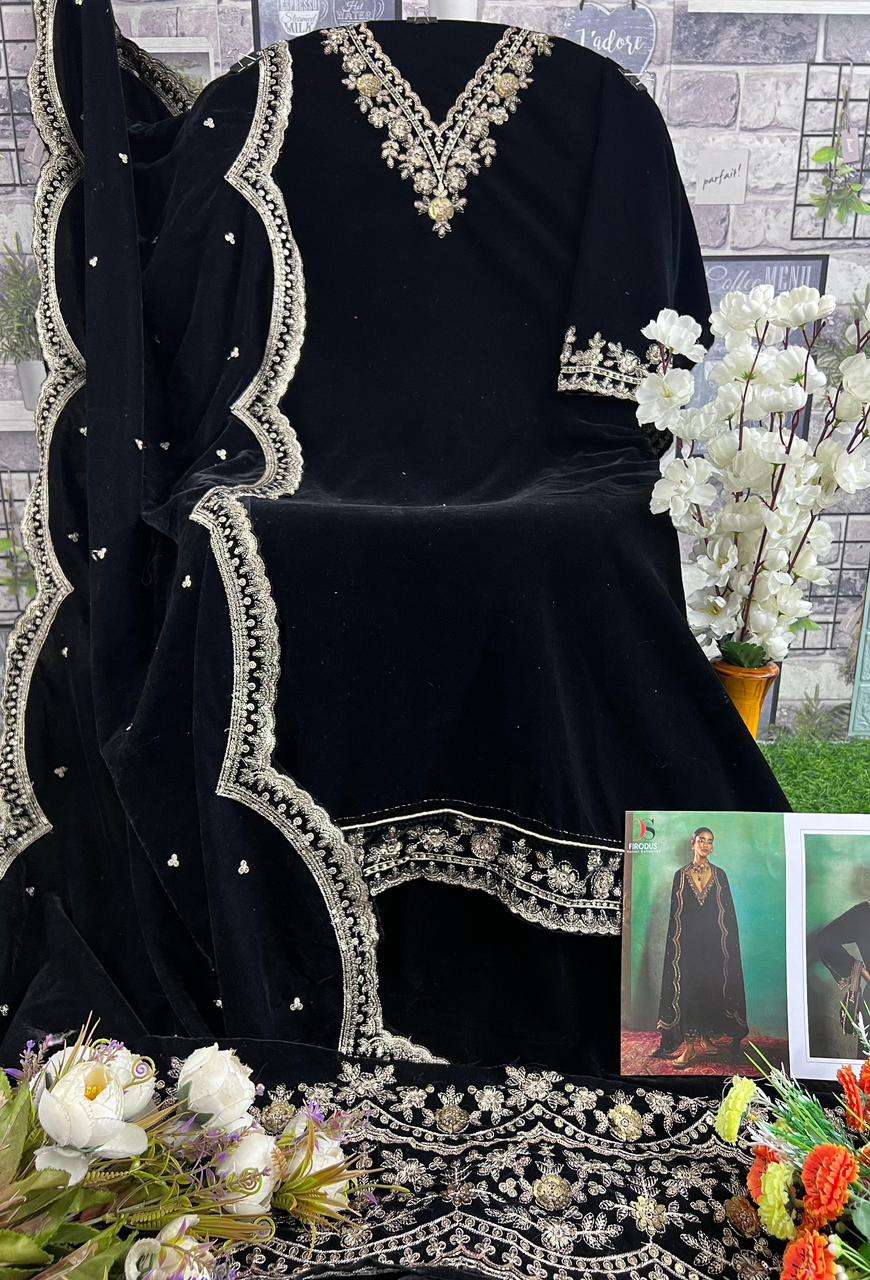 Deepsy 3293 Colors Pakistani Festive Wear Style Designer Velvet Suit Wholesalers view 7