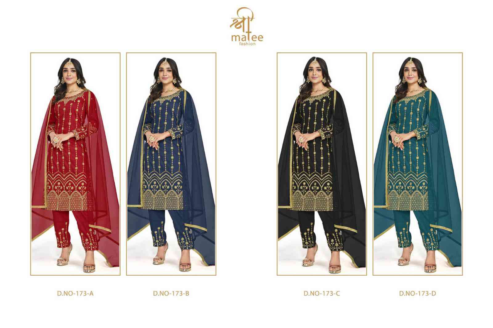 Shreematee Mirror Vol 14 173 Colors Designer Work Festive Wear Dress Exporter view 6