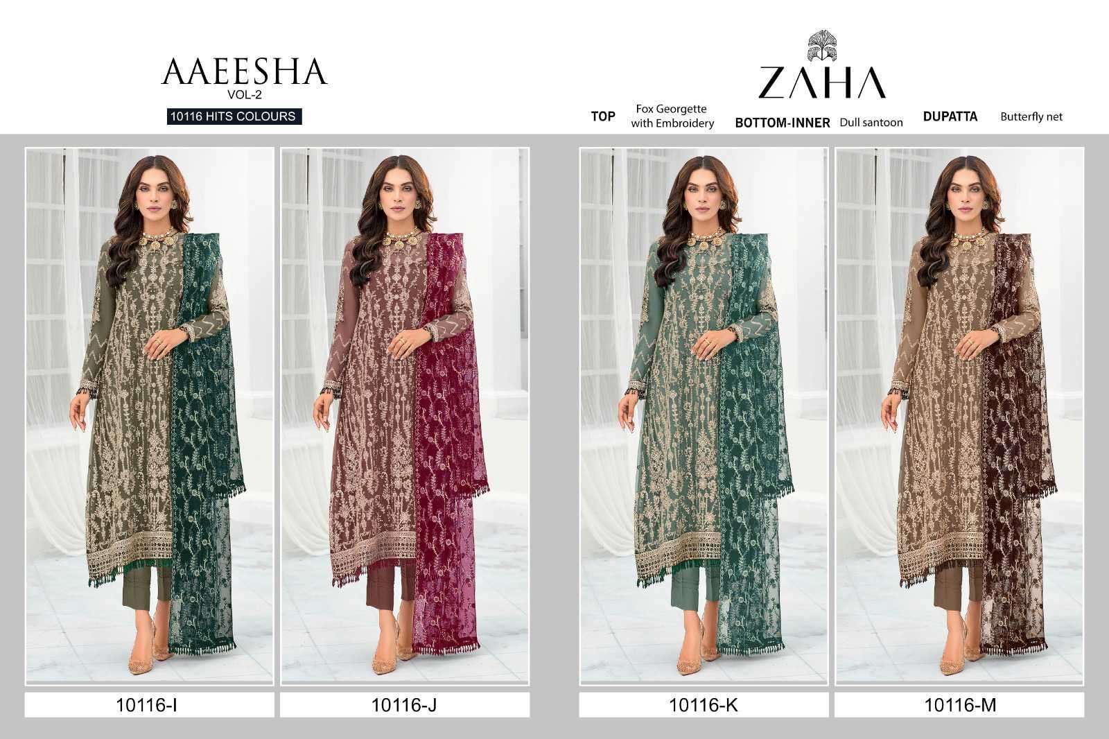 Zaha Aaeesha Vol 2 10116 Hits Colours 3 Designer Pakistani Dress view 3