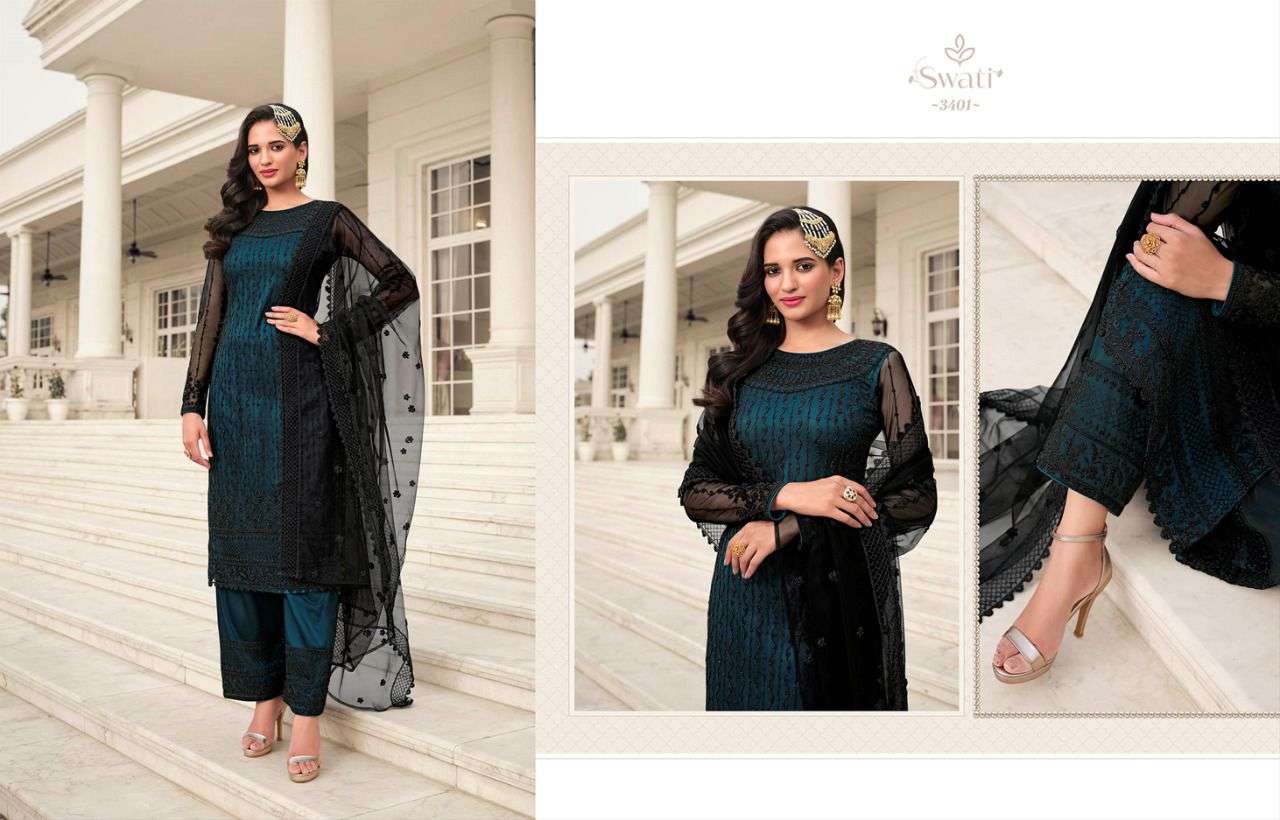 Swagat Swati 3401 to 3407 Designer party Wear Salwar kameez Collection view 3