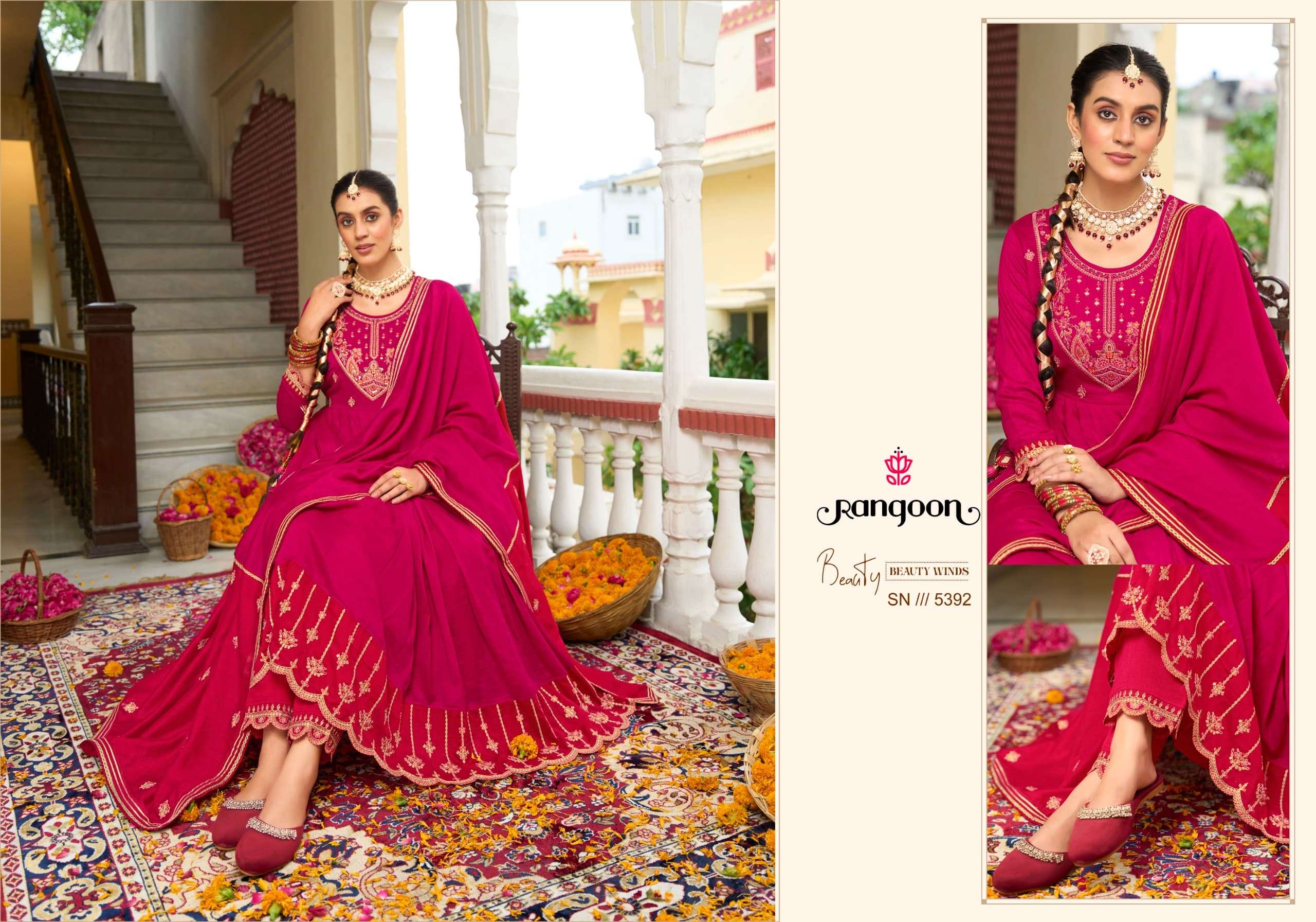 Rangoon Banno Silk Anarkali Suit view 9