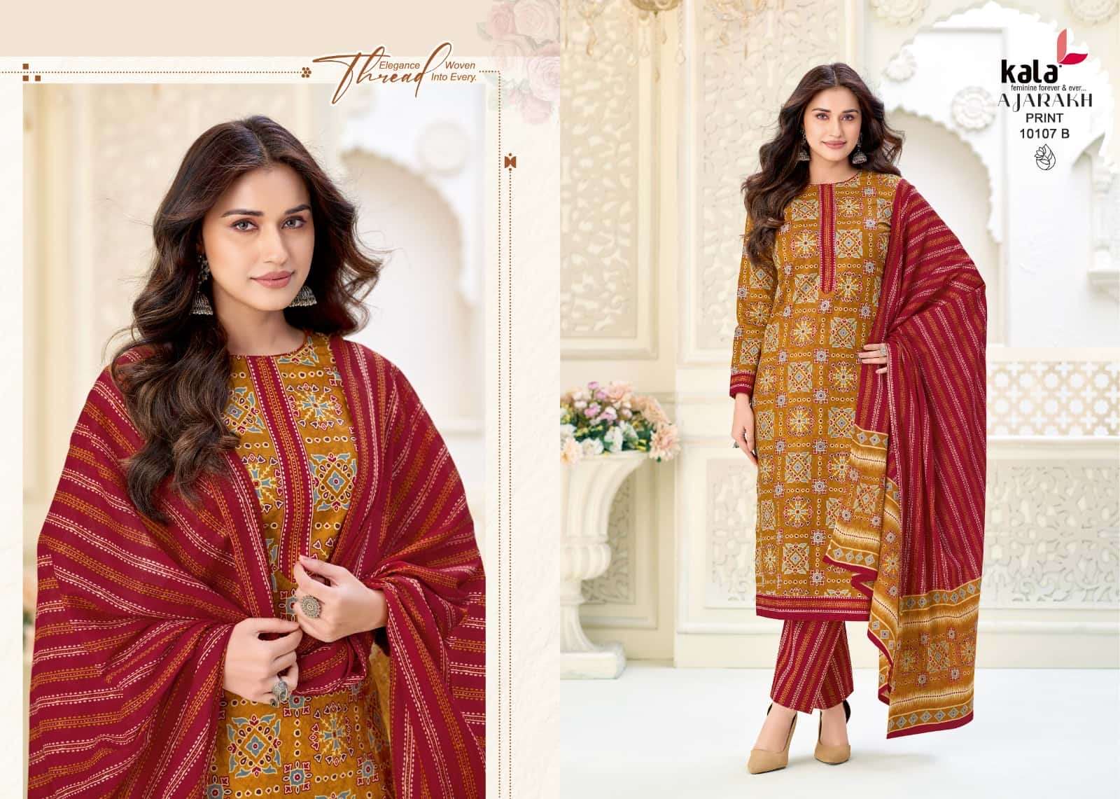 Kala Ajarakh Vol 1 Pure Cotton Unstitch Salwar Suit Exporters view 9
