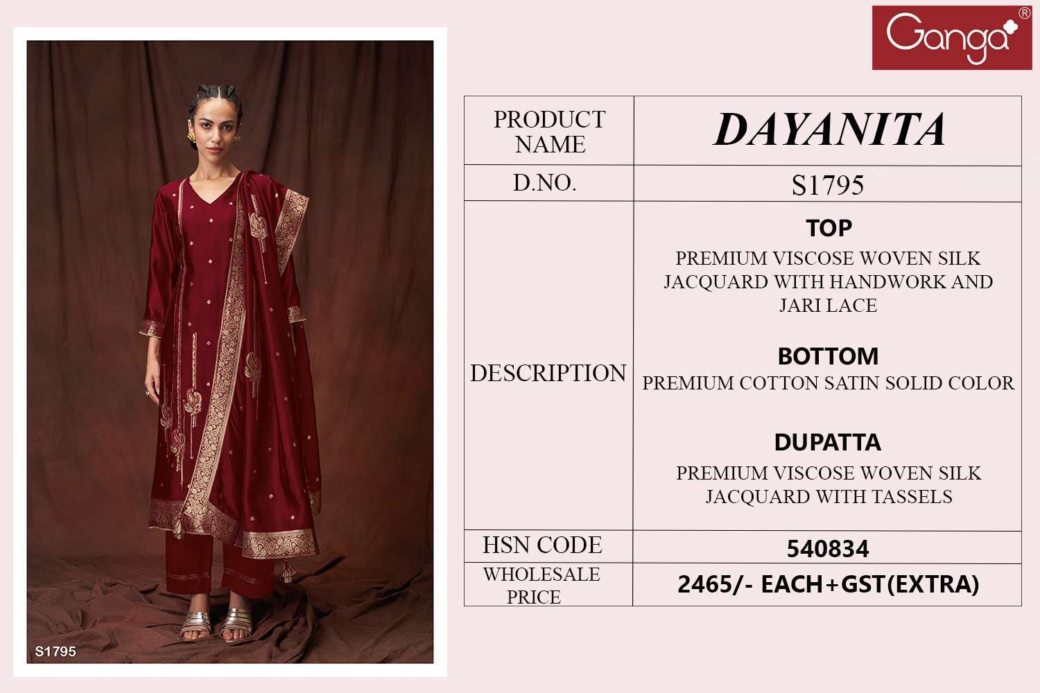 Ganga Dayanita 1795 Premium Designer Silk Dress Partywear Collection view 4