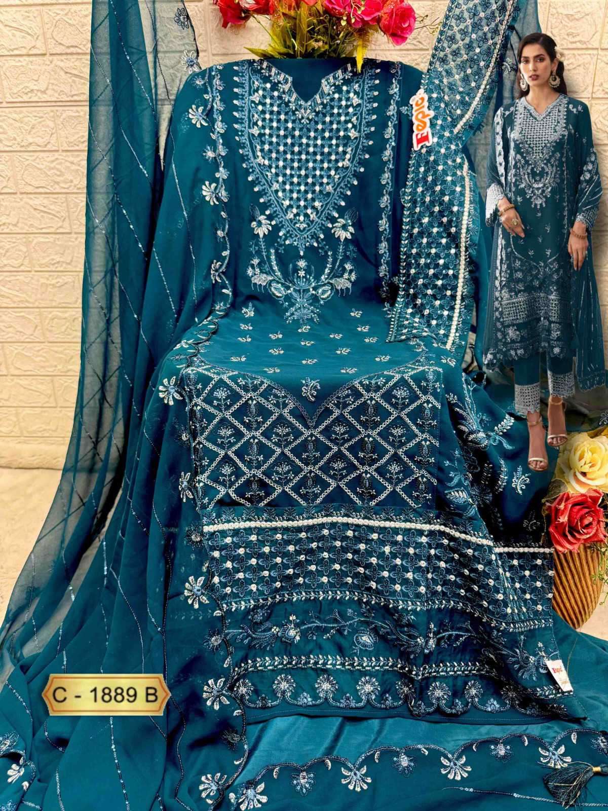 Fepic C 1889 Colors Heavy Embroidered Pakistani Suit view 7