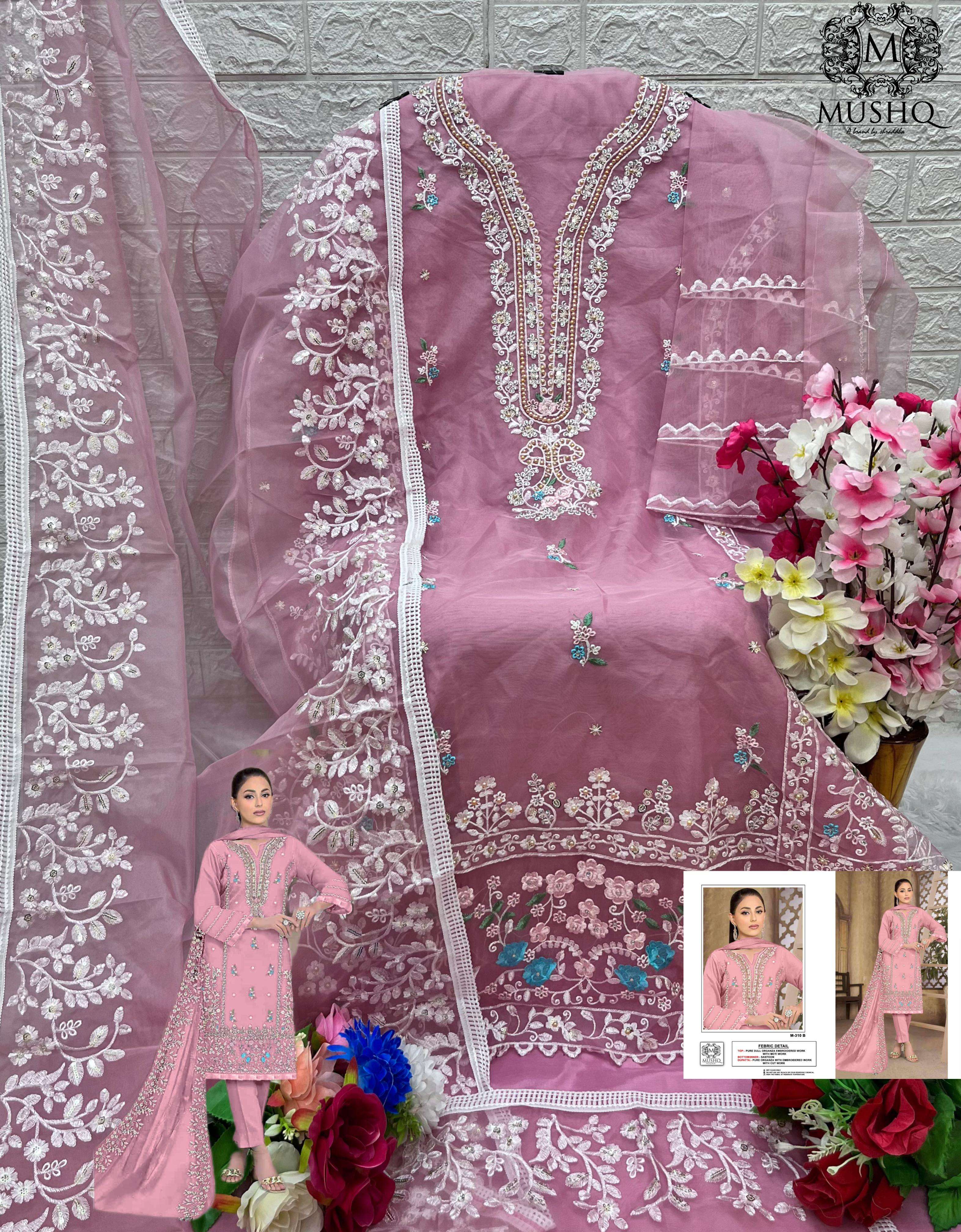 Mushq M 310 B Fancy Embroidered Designer Organza Salwar Suit view 2