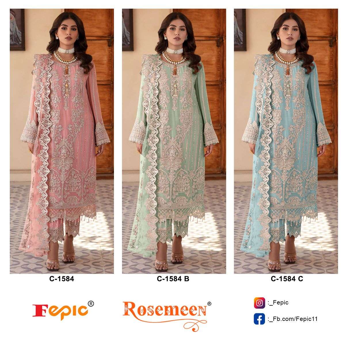 Fepic C 1584 Colors Designer Style Pakistani Suit Wholasaler