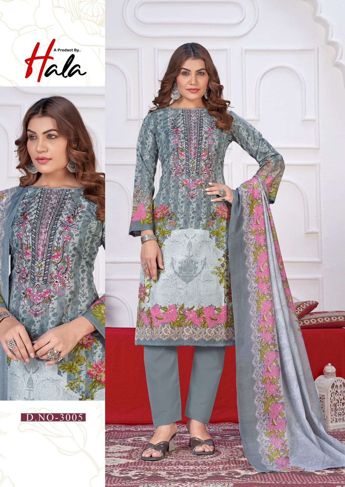 Hala Aayat Vol 3 Printed Cotton Unstitch Suit Catalog view 8