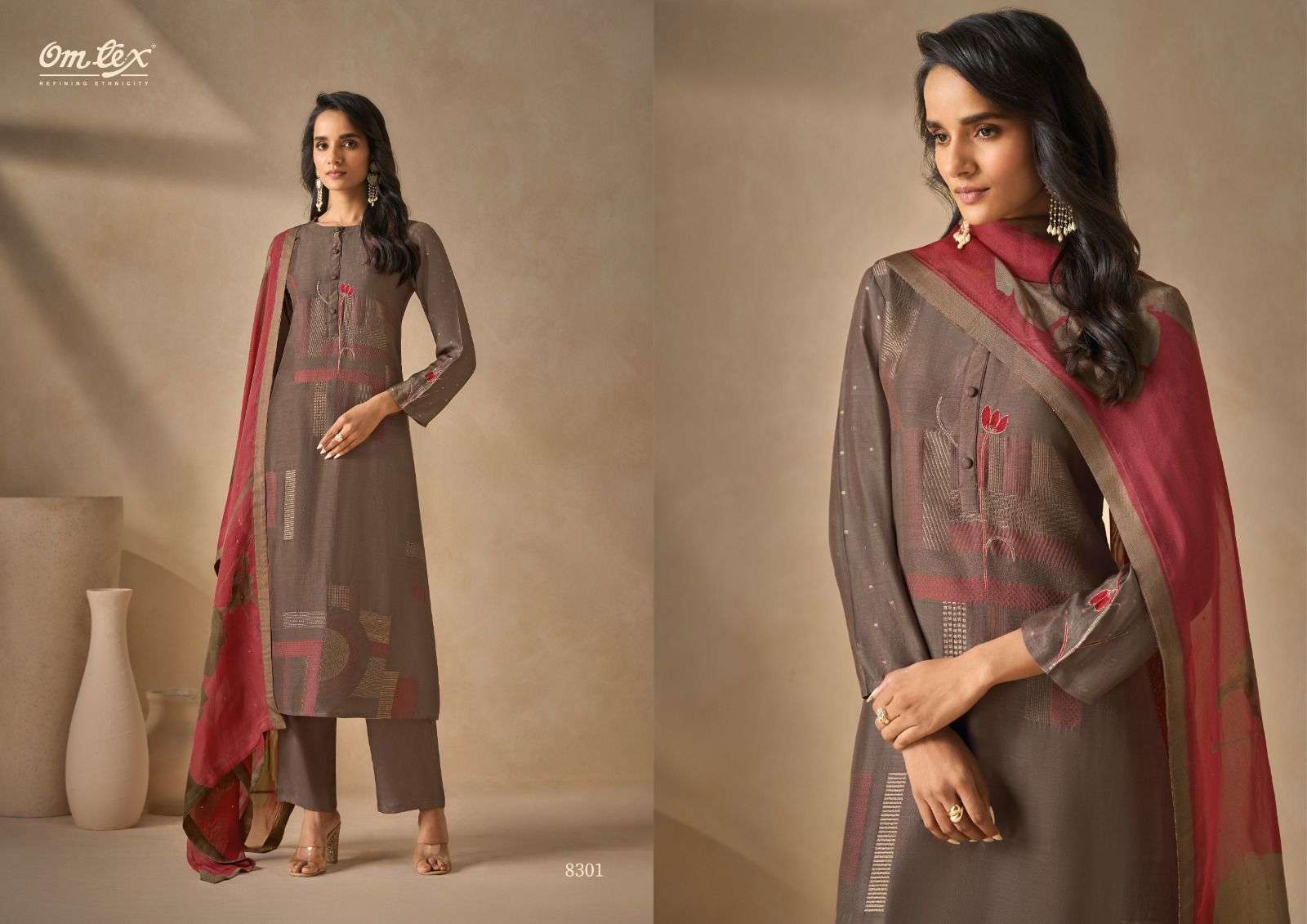 Omtex Meheriya Exclusive Muslin Jacquard Suit New Collection view 3