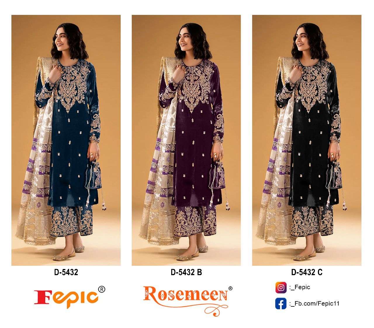 Fepic D 5432 Colors Wedding Wear Pakistani Designer Dress Wholesalers view 3